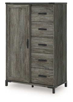 Frandern Gray Full Bookcase Panel Bed with Storage, Dresser, Mirror and Chest - Ornate Home