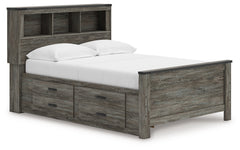 Frandern Gray Full Bookcase Panel Bed with Storage, Dresser, Mirror and Chest - Ornate Home