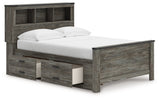Frandern Gray Full Bookcase Panel Bed with Storage (Online Special Price) - Ornate Home