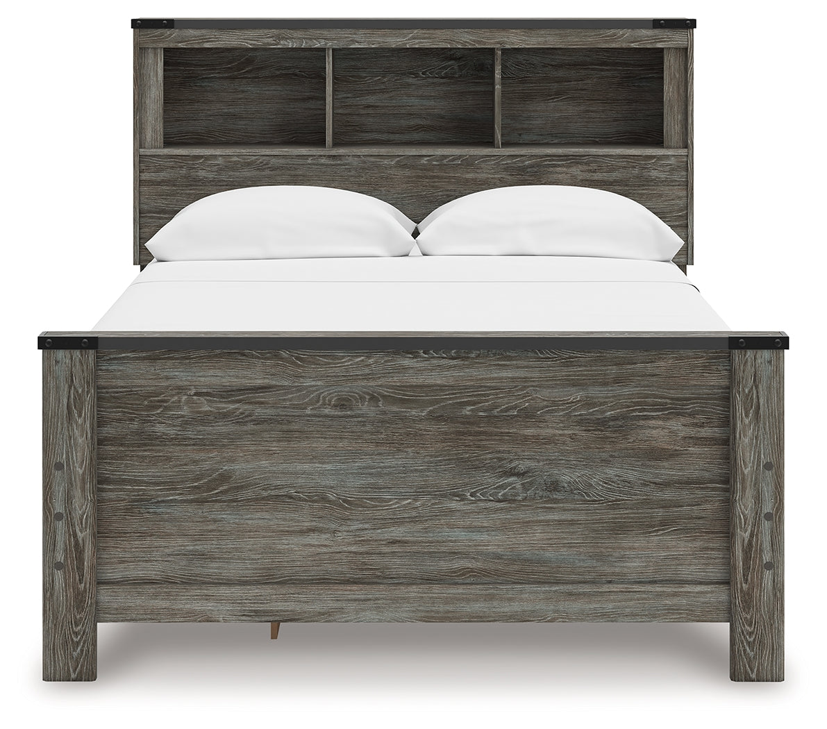 Frandern Gray Full Bookcase Panel Bed with Storage (Online Special Price) - Ornate Home