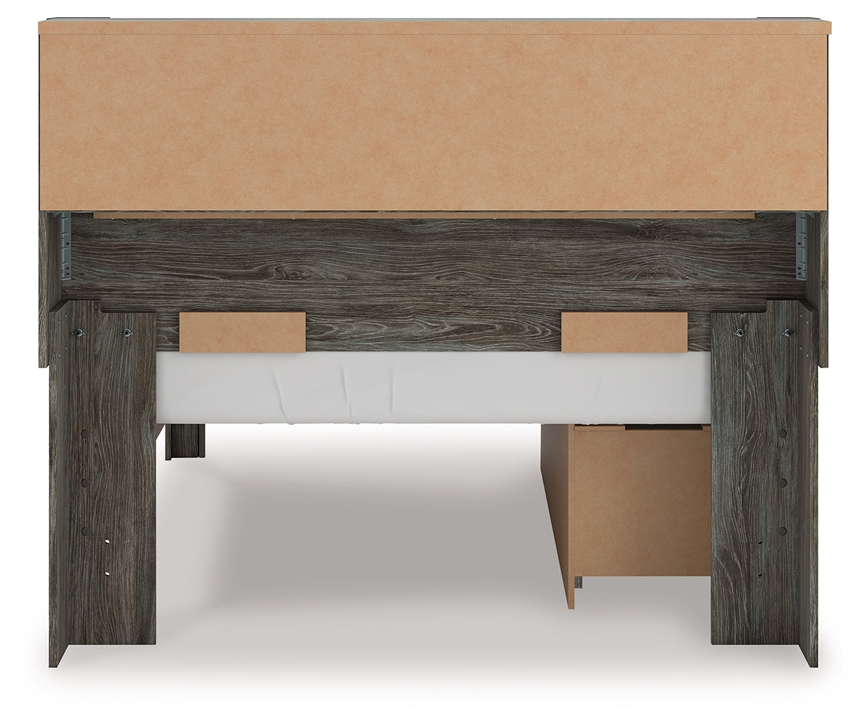 Frandern Gray Full Bookcase Panel Bed with Storage - Ornate Home