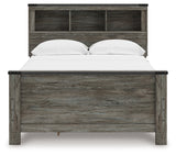 Frandern Gray Full Bookcase Panel Bed with Storage - Ornate Home