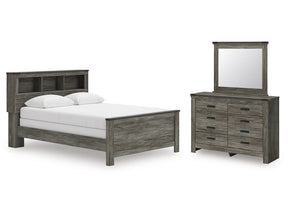 Frandern Gray Queen Bookcase Bed, Dresser and Mirror (Online Special Price) - Ornate Home