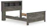 Frandern Gray Queen Bookcase Bed, Dresser and Mirror (Online Special Price) - Ornate Home