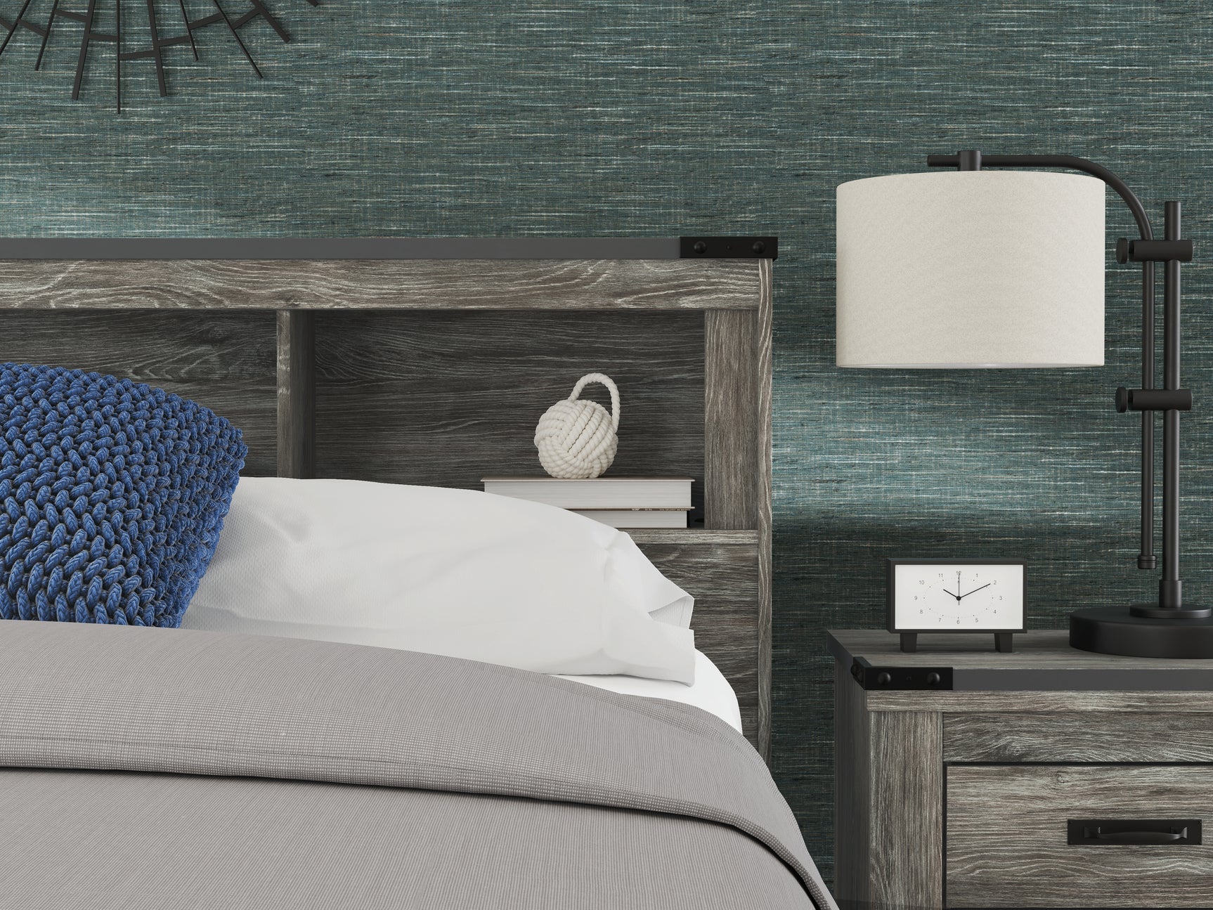 Frandern Gray Queen Bookcase Bed, Dresser and Mirror (Online Special Price) - Ornate Home