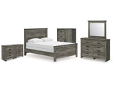 Frandern Gray Queen Panel Bed, Dresser, Mirror, Chest and 2 Nightstands - Ornate Home