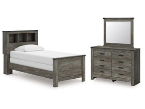 Frandern Gray Twin Bookcase Bed, Dresser and Mirror (Online Special Price) - Ornate Home