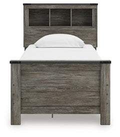 Frandern Gray Twin Bookcase Bed with Storage, Dresser and Mirror - Ornate Home