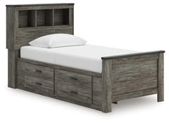 Frandern Gray Twin Bookcase Bed with Storage, Dresser and Mirror - Ornate Home