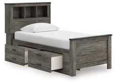 Frandern Gray Twin Bookcase Bed with Storage, Dresser and Mirror - Ornate Home