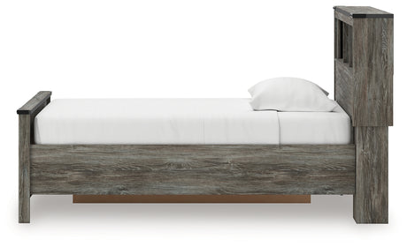 Frandern Gray Twin Bookcase Bed with Storage, Dresser and Mirror - Ornate Home