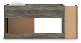 Frandern Gray Twin Loft Bed with Bookcase Storage - Ornate Home