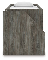 Frandern Gray Twin Loft Bed with Bookcase Storage - Ornate Home