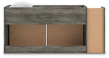 Frandern Gray Twin Loft Bed with Bookcase and Drawer Storage - Ornate Home