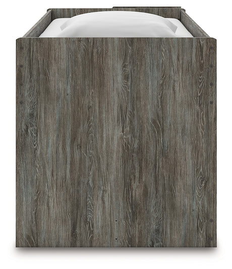 Frandern Gray Twin Loft Bed with Bookcase and Drawer Storage - Ornate Home