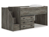 Frandern Gray Twin Loft Bed with Drawer Storage (Online Special Price) - Ornate Home