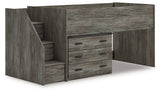 Frandern Gray Twin Loft Bed with Drawer Storage (Online Special Price) - Ornate Home
