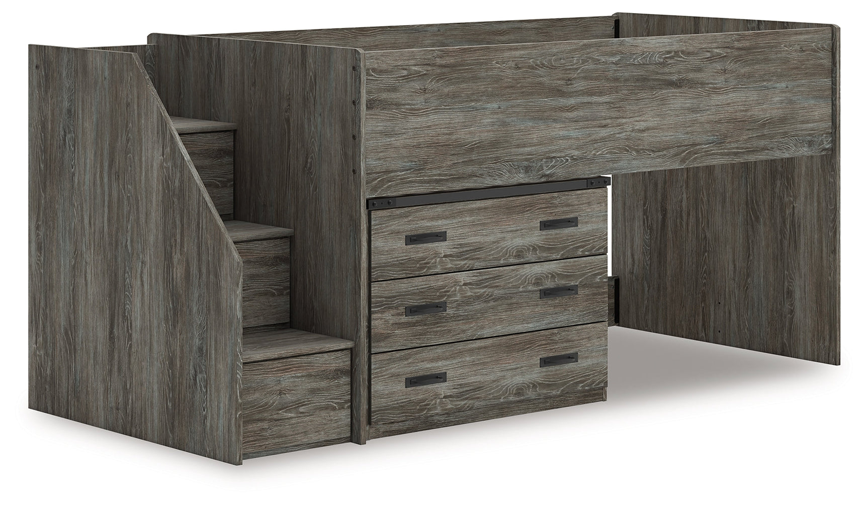 Frandern Gray Twin Loft Bed with Drawer Storage (Online Special Price) - Ornate Home