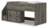Frandern Gray Twin Loft Bed with Drawer Storage (Online Special Price) - Ornate Home