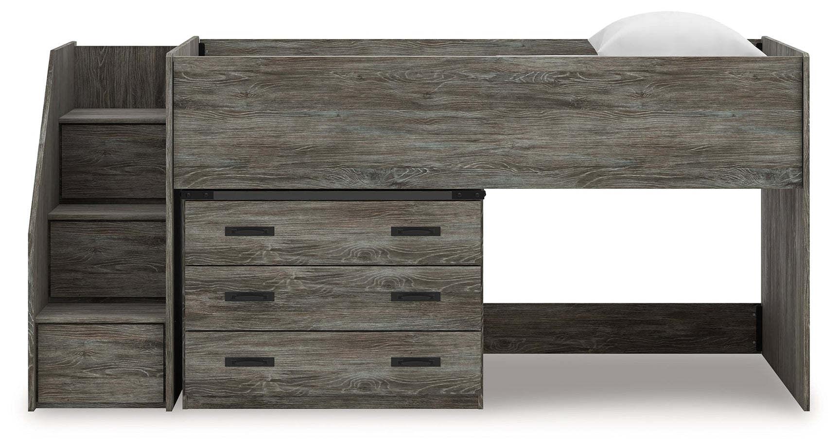 Frandern Gray Twin Loft Bed with Drawer Storage (Online Special Price) - Ornate Home