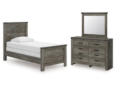 Frandern Gray Twin Panel Bed, Dresser and Mirror - Ornate Home