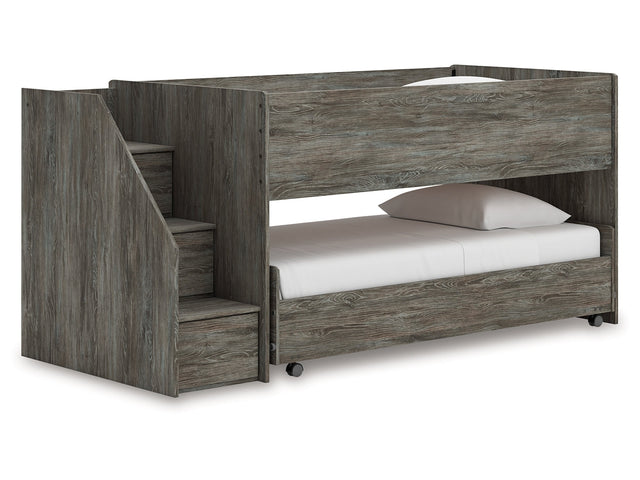 Frandern Gray Twin over Twin Loft Bed - Ornate Home