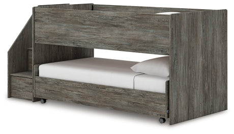 Frandern Gray Twin over Twin Loft Bed - Ornate Home
