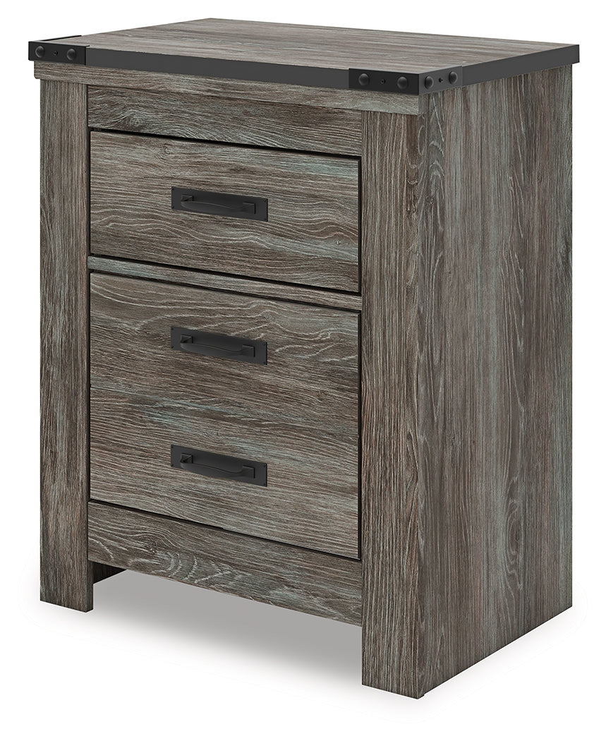 Frandern Gray Two Drawer Night Stand - Ornate Home