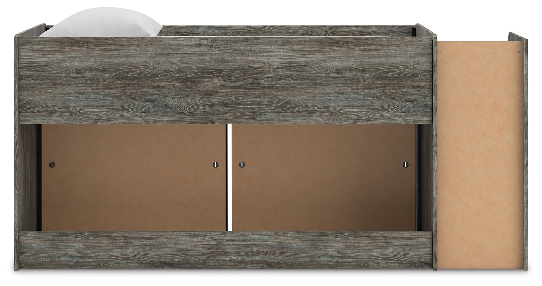 Frandern Warm Gray Twin Loft Bed with Bookcase Storage (Online Special Price) - Ornate Home