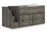 Frandern Warm Gray Twin Loft Bed with Drawer Storage (Online Special Price) - Ornate Home