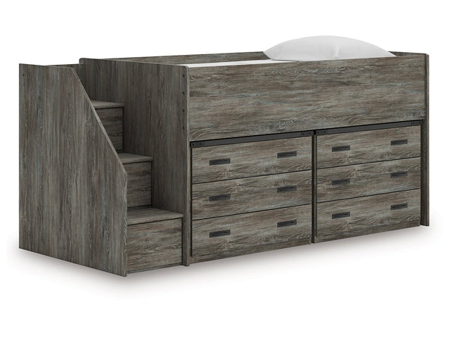 Frandern Warm Gray Twin Loft Bed with Drawer Storage (Online Special Price) - Ornate Home