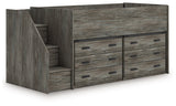 Frandern Warm Gray Twin Loft Bed with Drawer Storage (Online Special Price) - Ornate Home