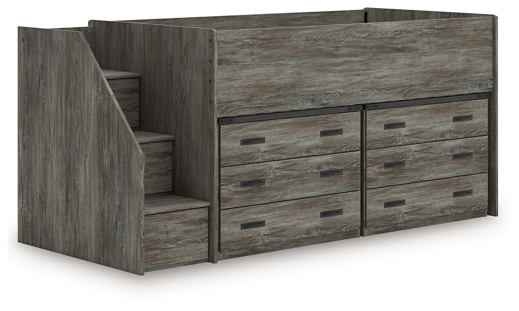 Frandern Warm Gray Twin Loft Bed with Drawer Storage (Online Special Price) - Ornate Home