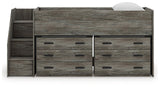 Frandern Warm Gray Twin Loft Bed with Drawer Storage (Online Special Price) - Ornate Home