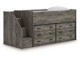Frandern Warm Gray Twin Loft Bed with Drawer Storage - Ornate Home