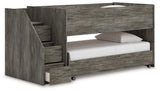 Frandern Warm Gray Twin Over Twin Loft Bed and Mattresses (Online Special Price) - Ornate Home