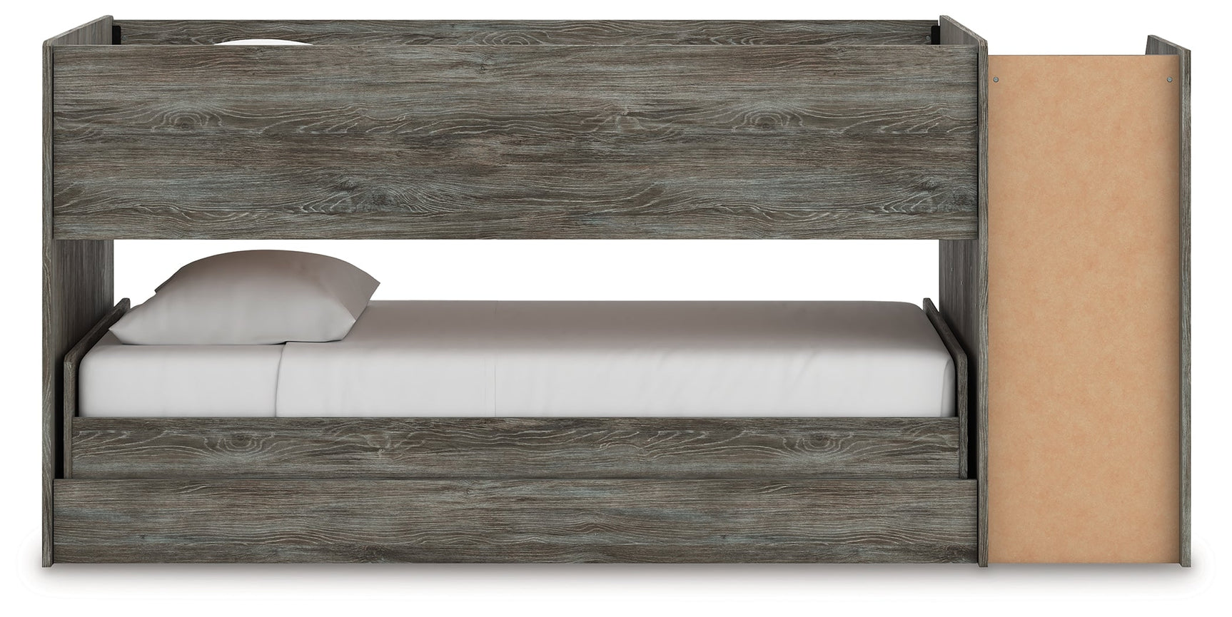 Frandern Warm Gray Twin Over Twin Loft Bed and Mattresses (Online Special Price) - Ornate Home