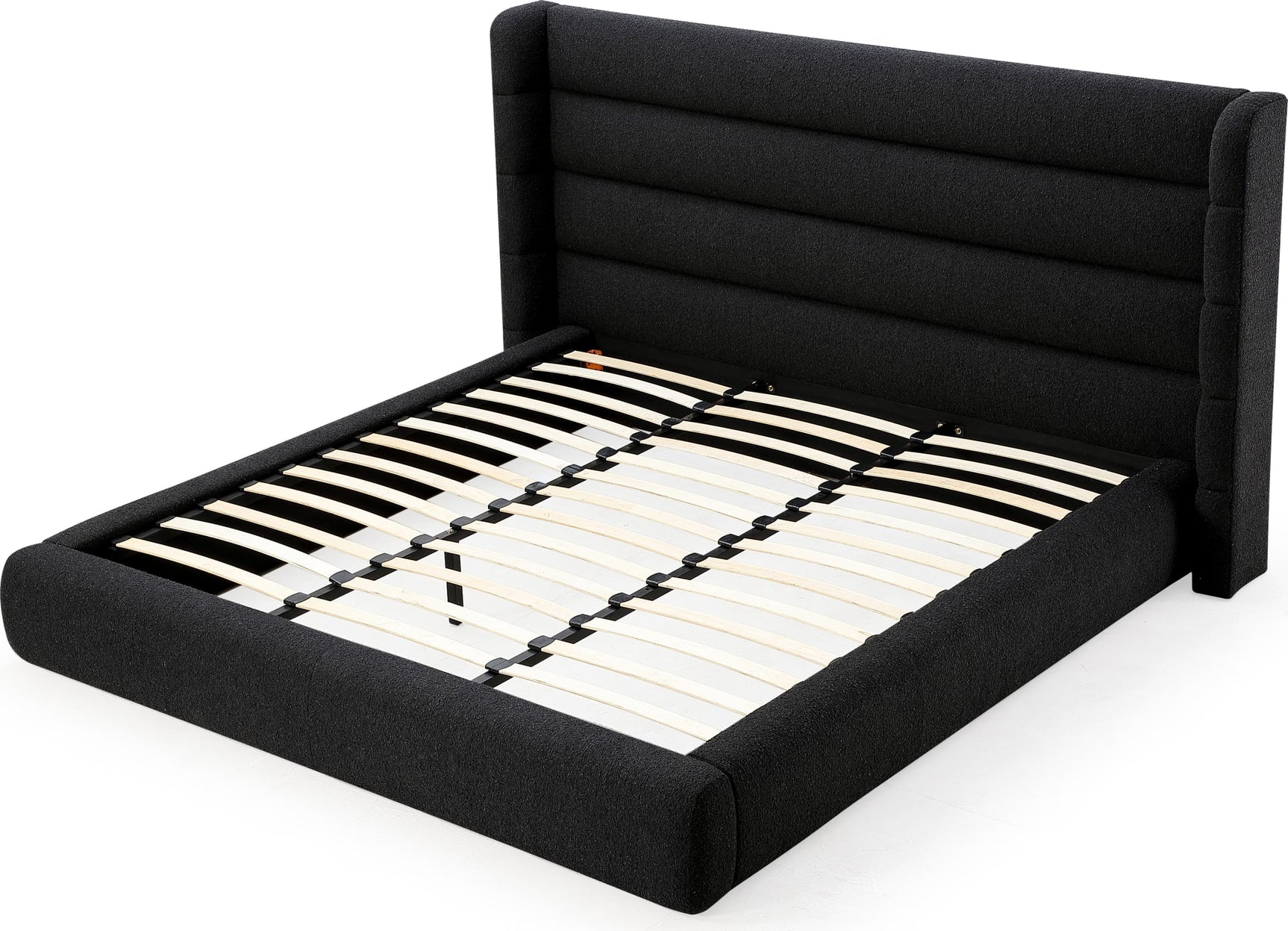 Frank Ember Full Upholstered Wingback Platform Bed - Ornate Home