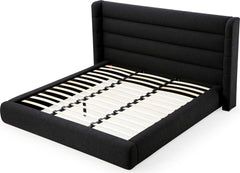Frank Ember Full Upholstered Wingback Platform Bed - Ornate Home