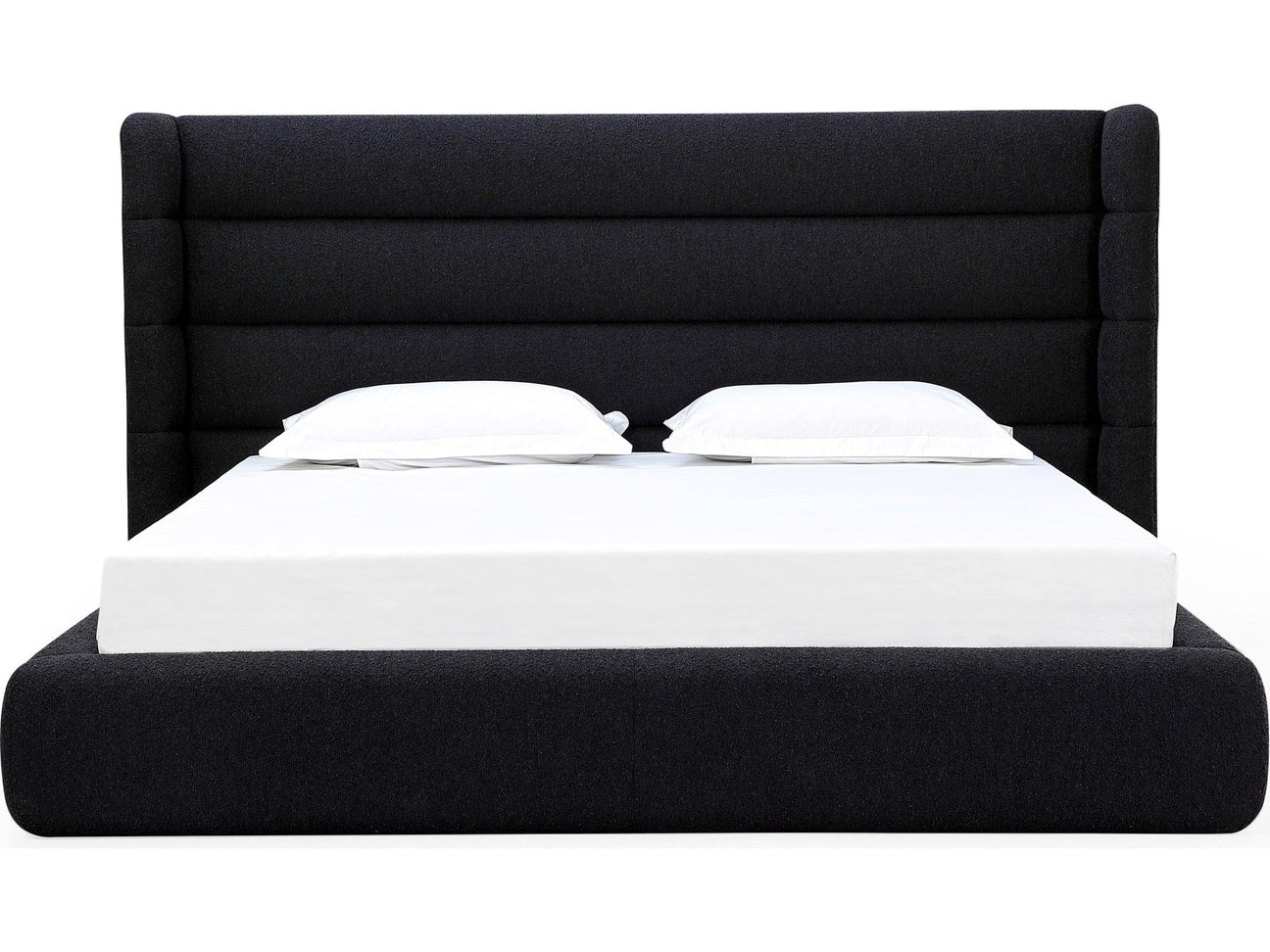 Frank Ember King Upholstered Wingback Platform Bed - Ornate Home