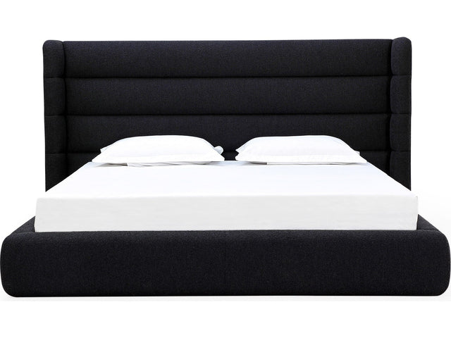 Frank Ember King Upholstered Wingback Platform Bed - Ornate Home