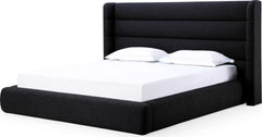 Frank Ember King Upholstered Wingback Platform Bed - Ornate Home