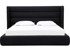 Frank Ember Queen Upholstered Wingback Platform Bed - Ornate Home