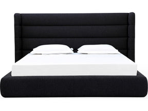 Frank Ember Queen Upholstered Wingback Platform Bed - Ornate Home