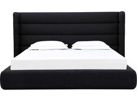 Frank Ember Queen Upholstered Wingback Platform Bed - Ornate Home