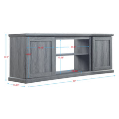 Franklin 60" TV Stand in Grey - Ornate Home