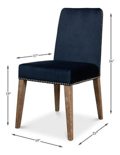 Franklin Blue Side Chair (Set of 2) - Ornate Home