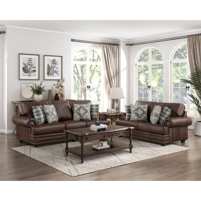Franklin Brown Loveseat - Ornate Home