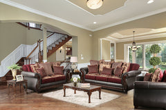 Franklin Burgundy/Espresso Chair - Ornate Home