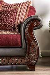 Franklin Burgundy/Espresso Chair - Ornate Home